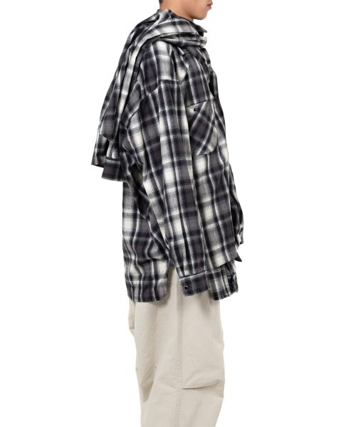Front Layered Check Shirt