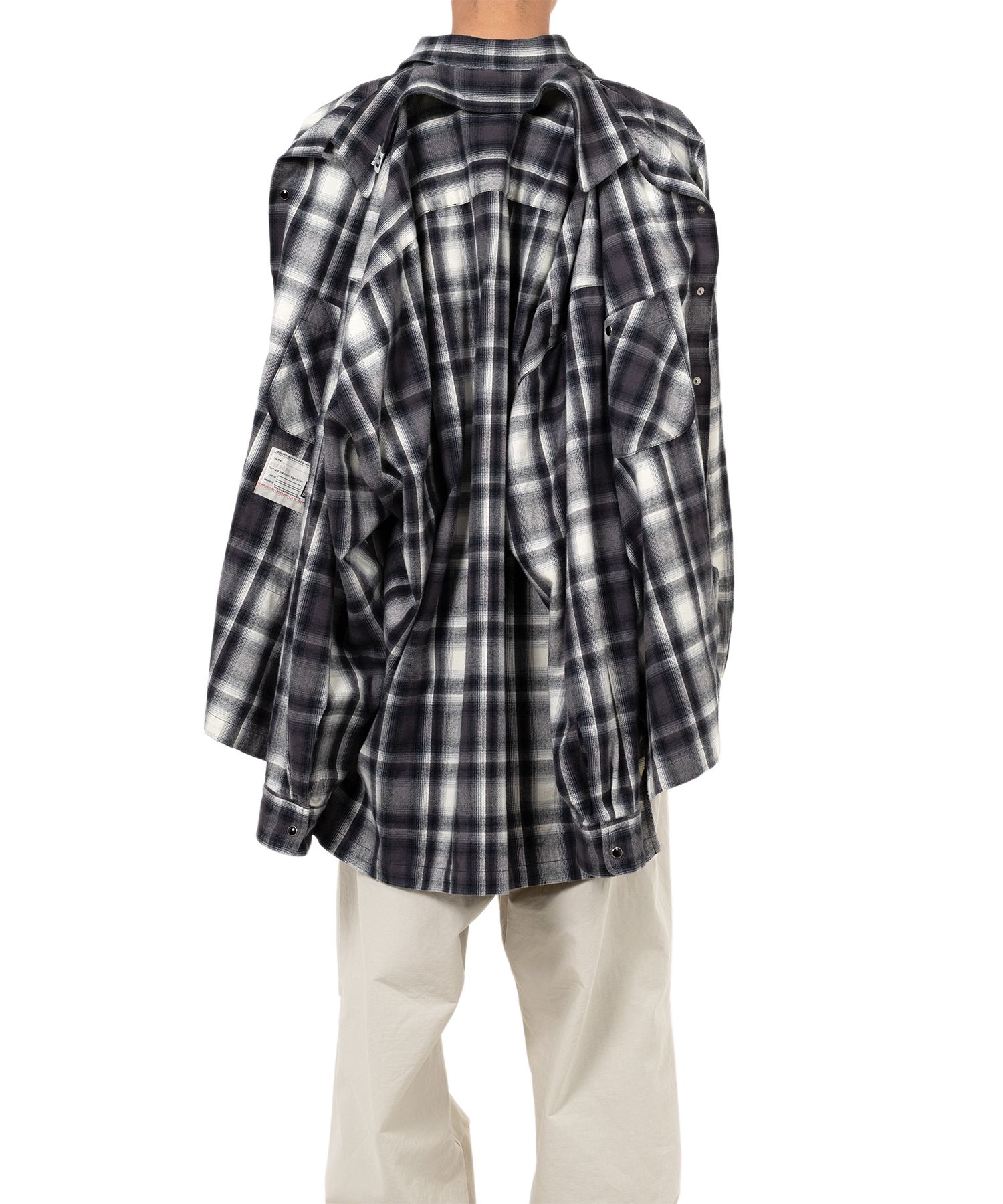 Front Layered Check Shirt