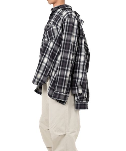 Front Layered Check Shirt