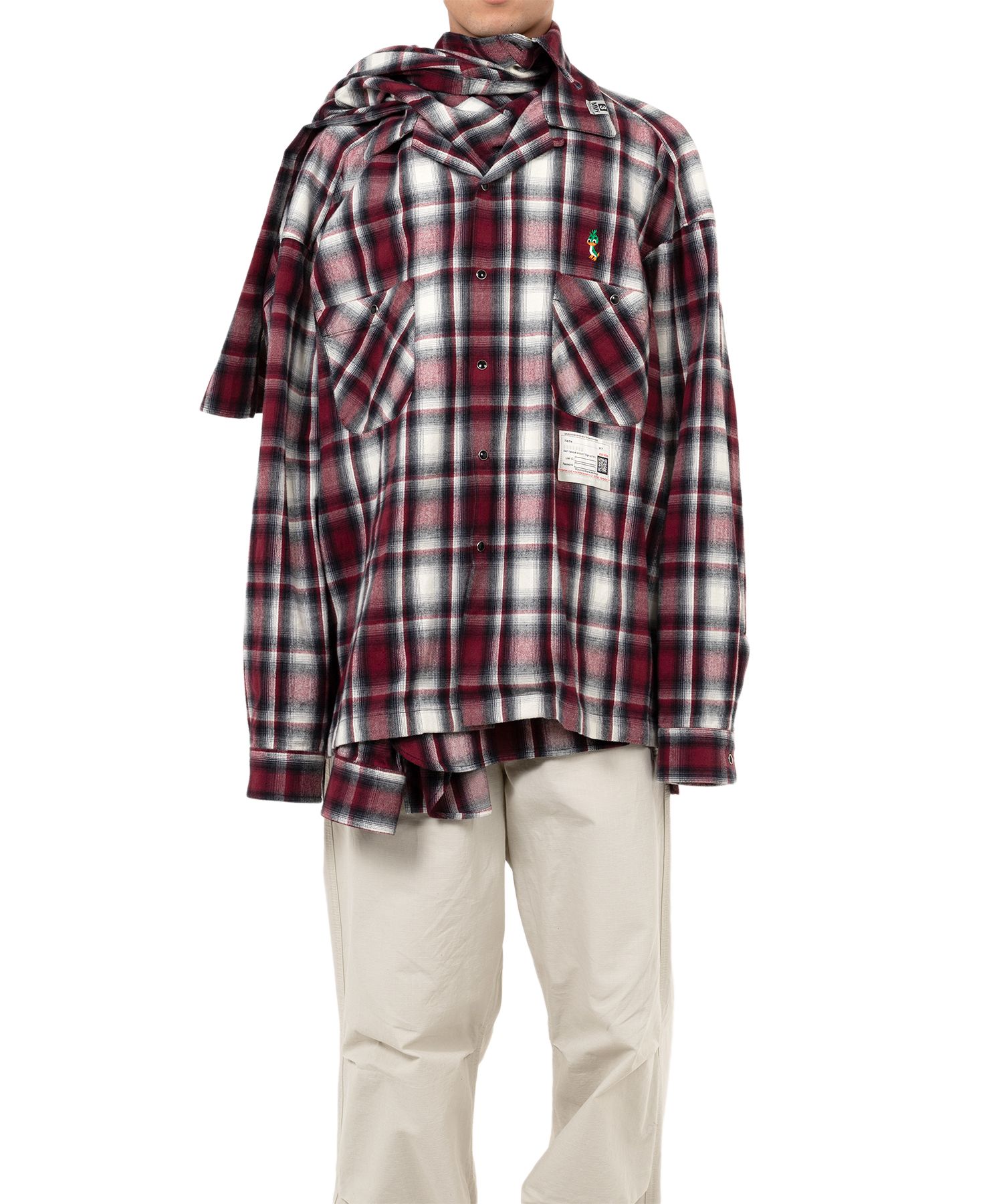 Front Layered Check Shirt