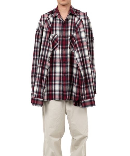Front Layered Check Shirt