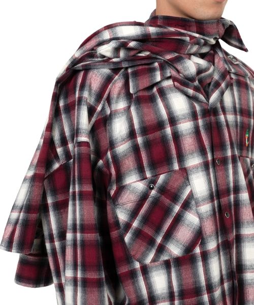 Front Layered Check Shirt