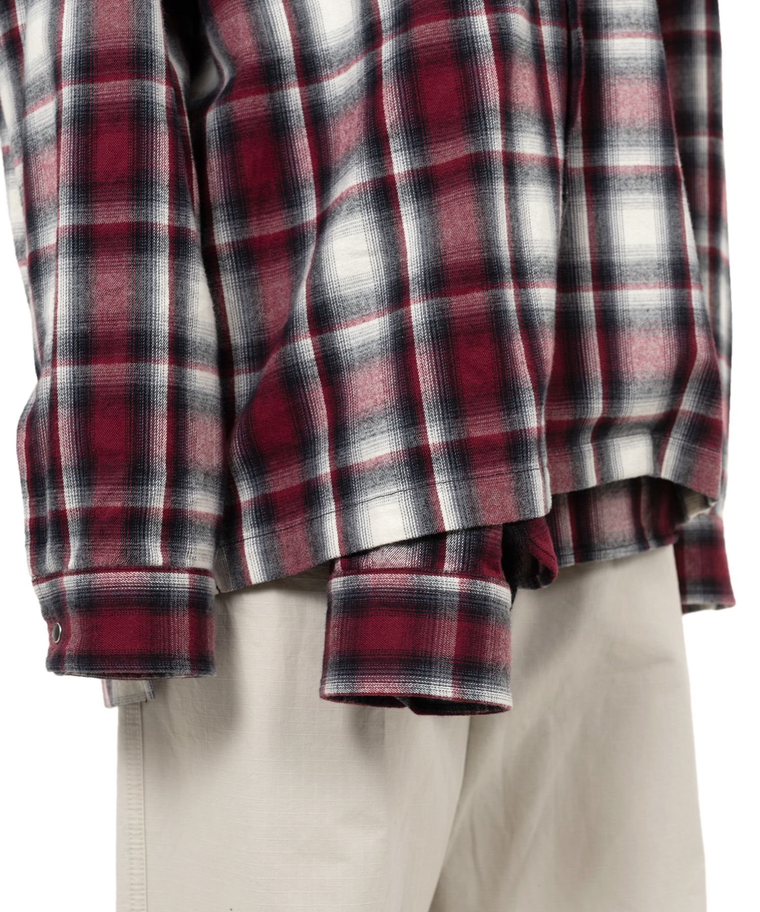Front Layered Check Shirt