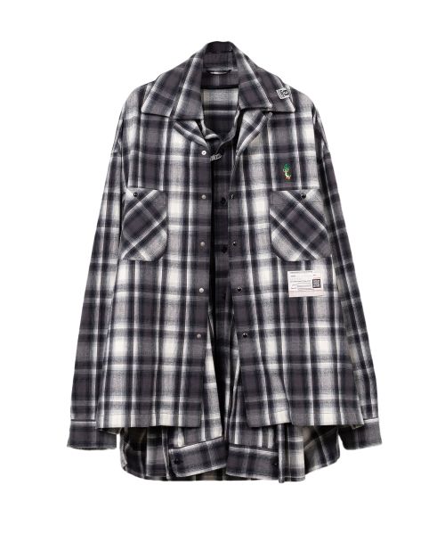 Front Layered Check Shirt