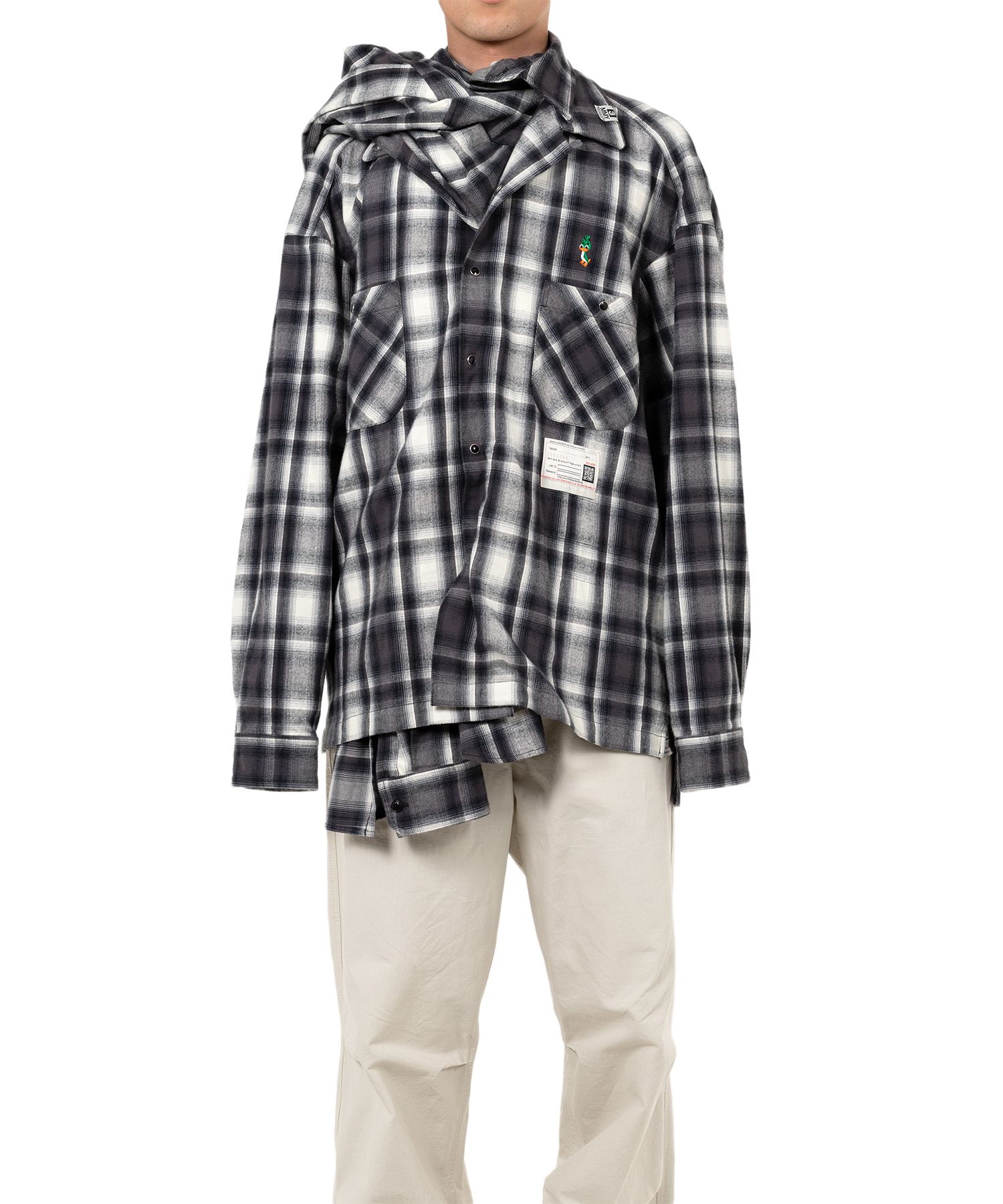 Front Layered Check Shirt