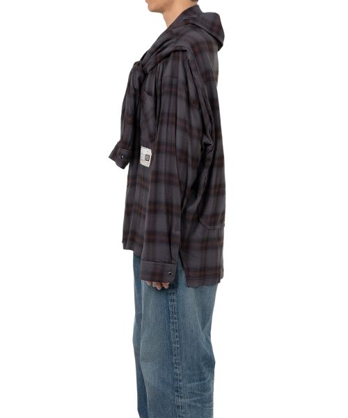 Sleeve Layered Check Shirt