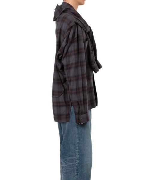 Sleeve Layered Check Shirt