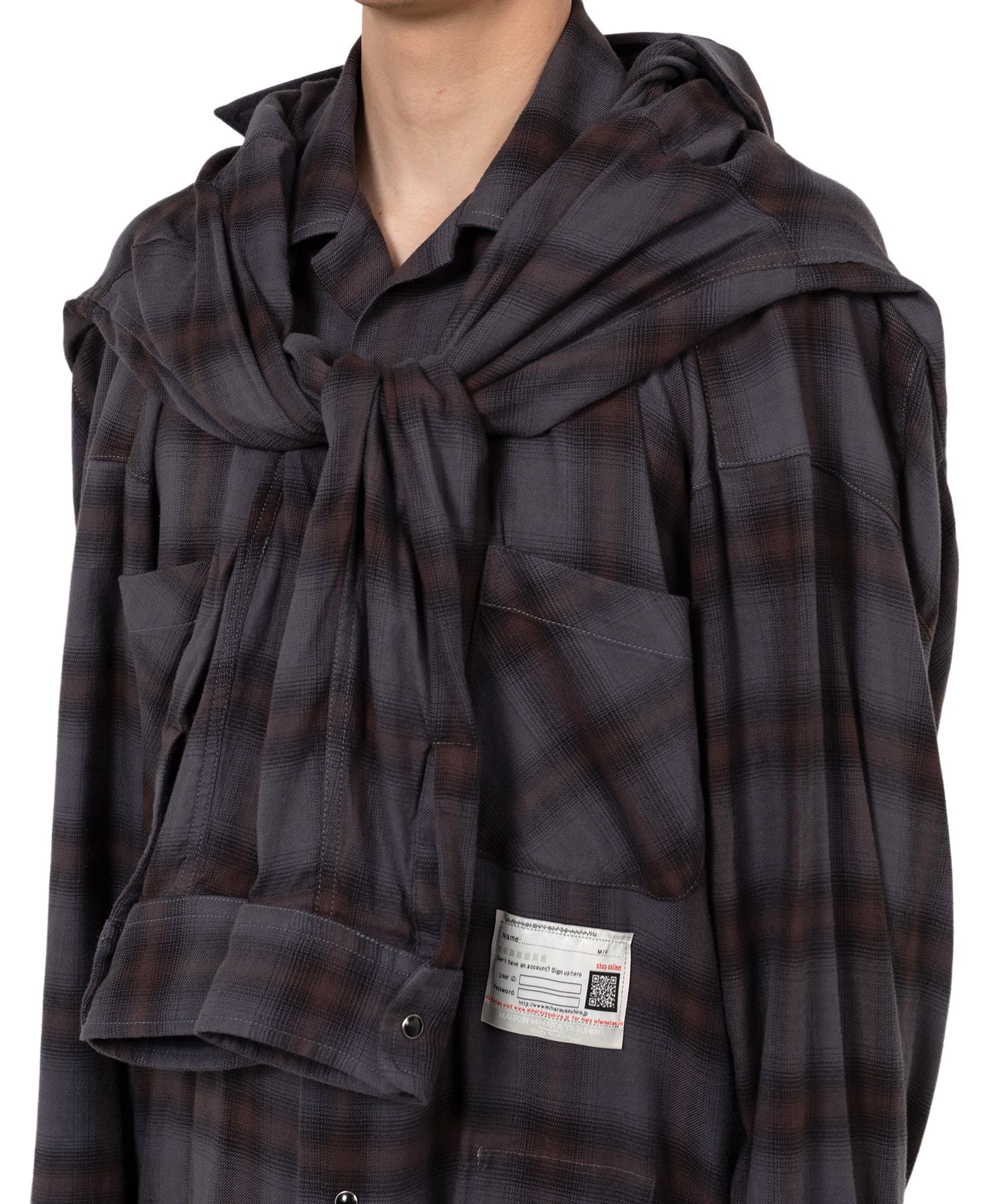 Sleeve Layered Check Shirt
