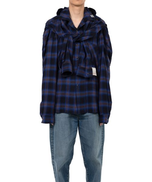 Sleeve Layered Check Shirt