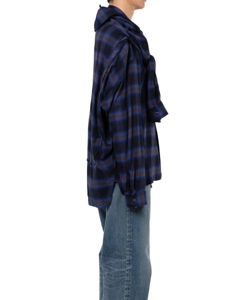 Sleeve Layered Check Shirt