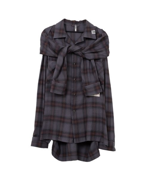 Sleeve Layered Check Shirt