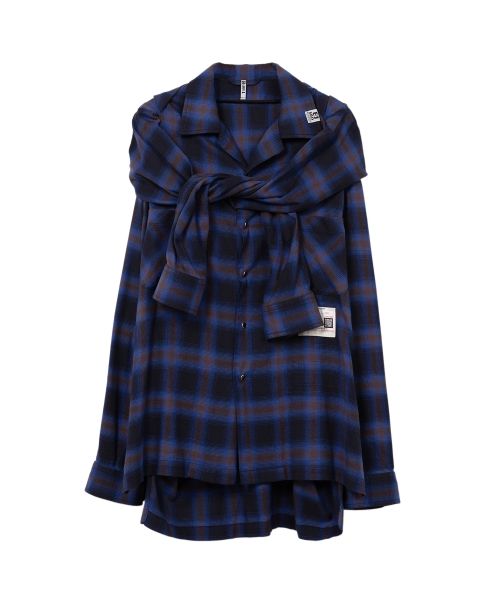 Sleeve Layered Check Shirt