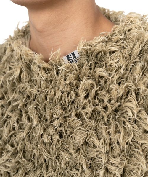 Bleached Shaggy Knit Sweater