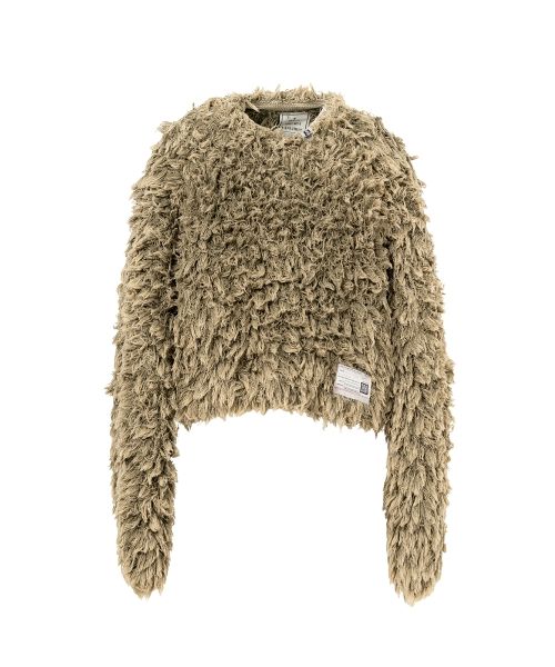 Bleached Shaggy Knit Sweater
