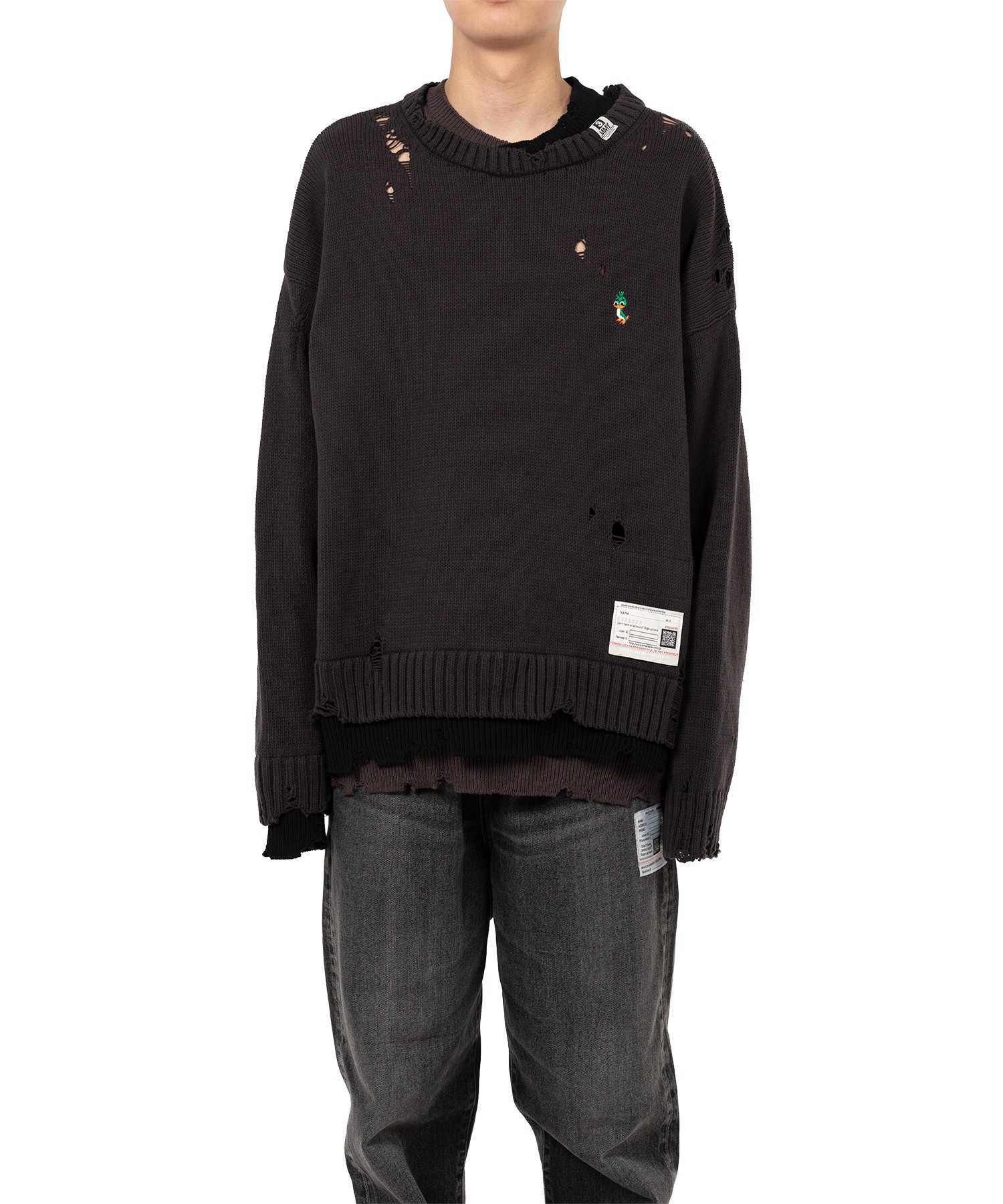 未使用Maison MIHARA YASUHIRO TRIPLE LAYERED Maison MIHARA YASUHIRO White Triple Layered Sweatshirt