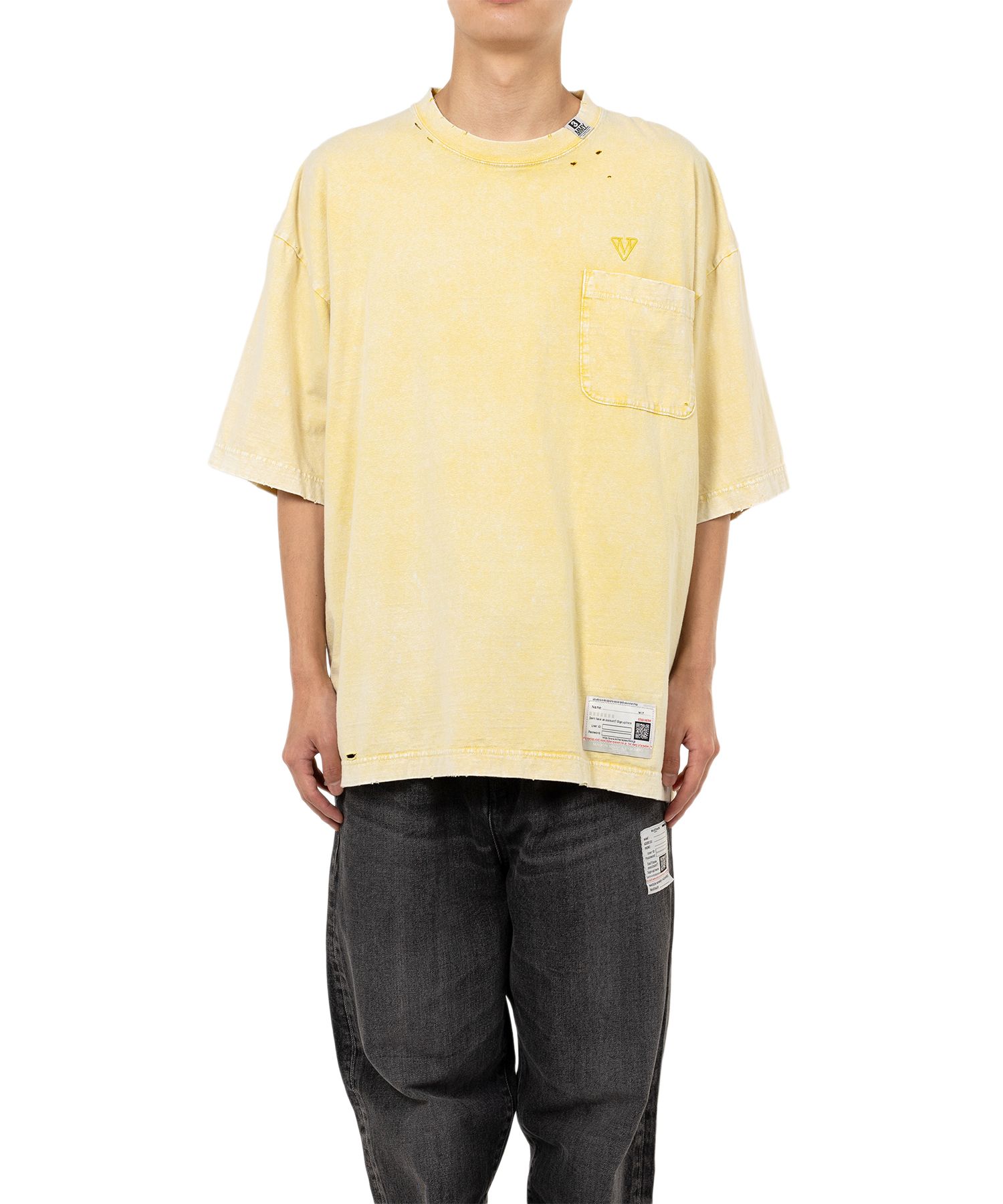トップス MIHARA YASUHIRO Bleached Mini T-shirt Buy Maison Mihara Yasuhiro men bleached t-shirt for $340