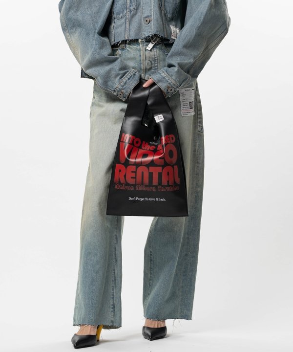 Video Rental Print Leather Shopping Bag