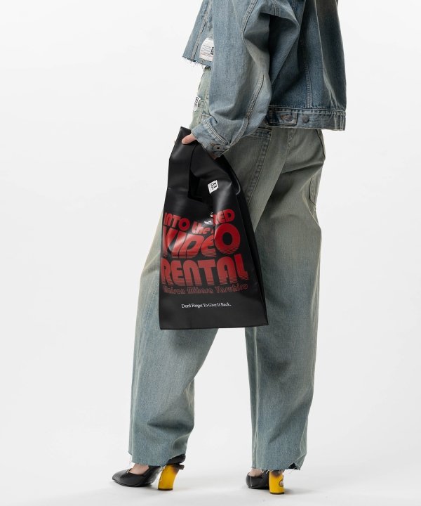 Video Rental Print Leather Shopping Bag