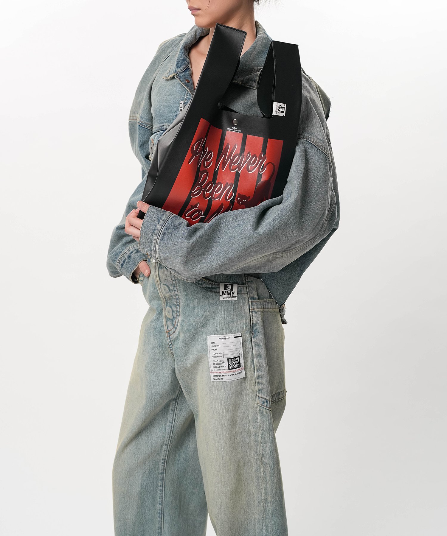 Cat Print Leather Shopping Bag