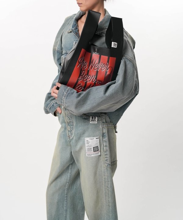 Cat Print Leather Shopping Bag