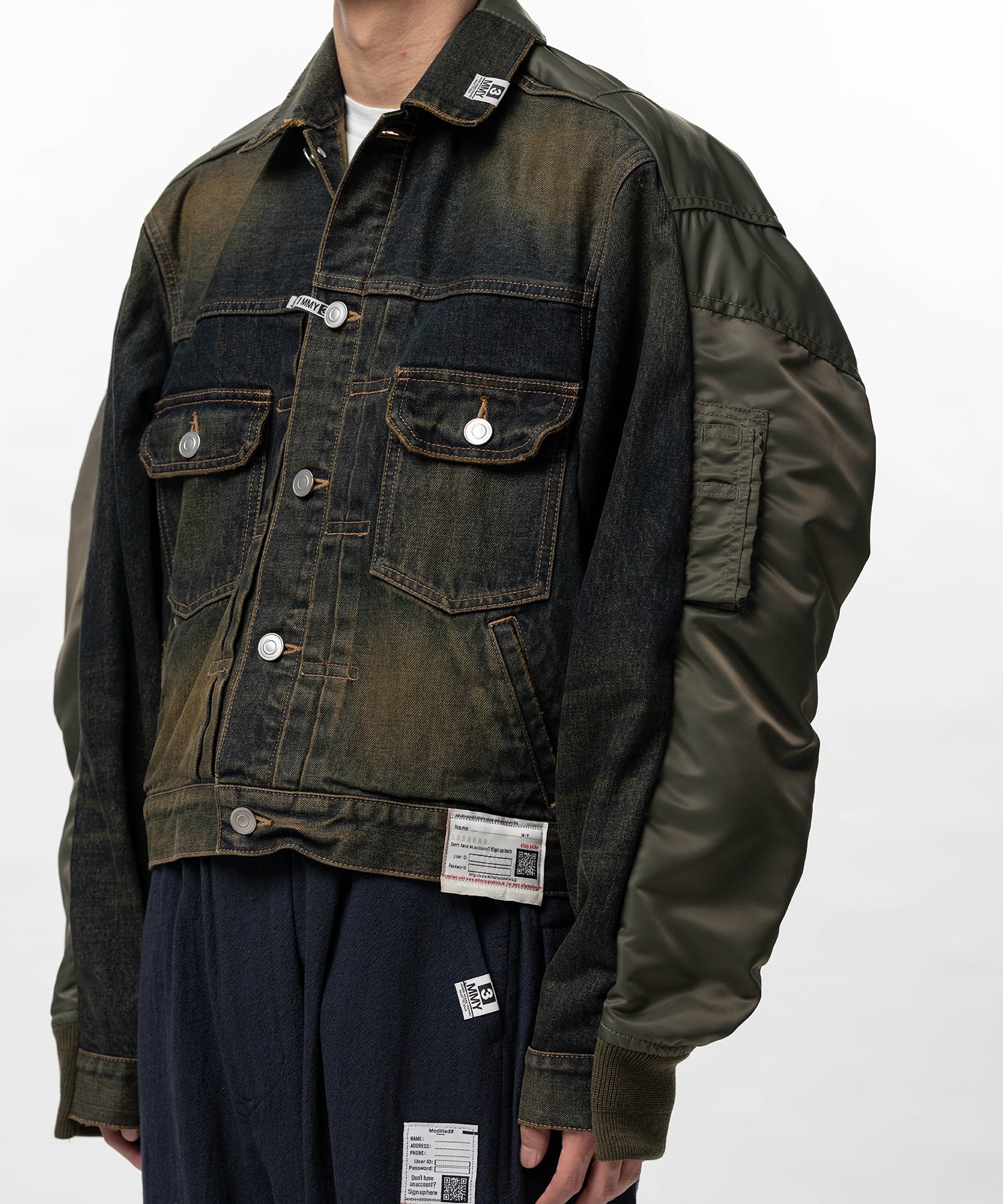 Front Back Combined Denim Jacket