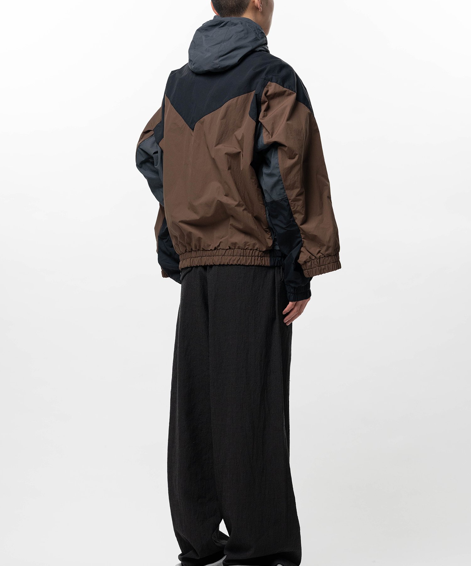 Double Sleeve Big Zip Nylon Jacket