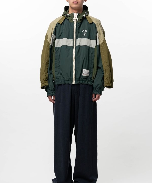 Double Sleeve Big Zip Nylon Jacket