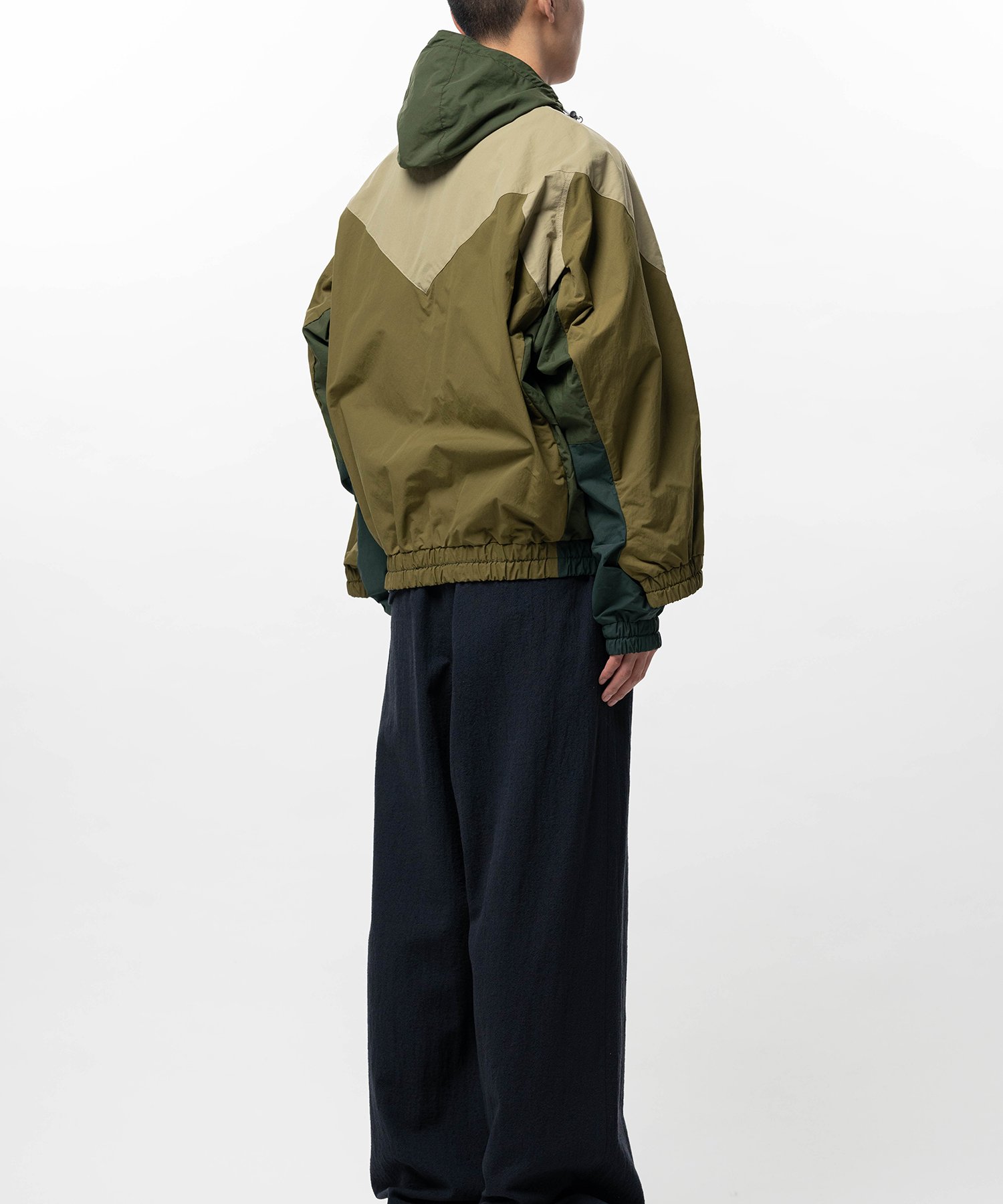 Double Sleeve Big Zip Nylon Jacket