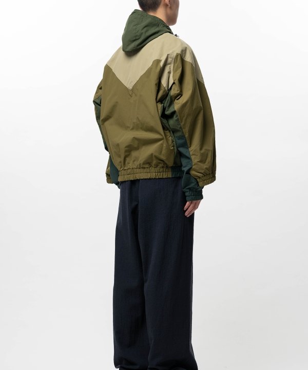 Double Sleeve Big Zip Nylon Jacket