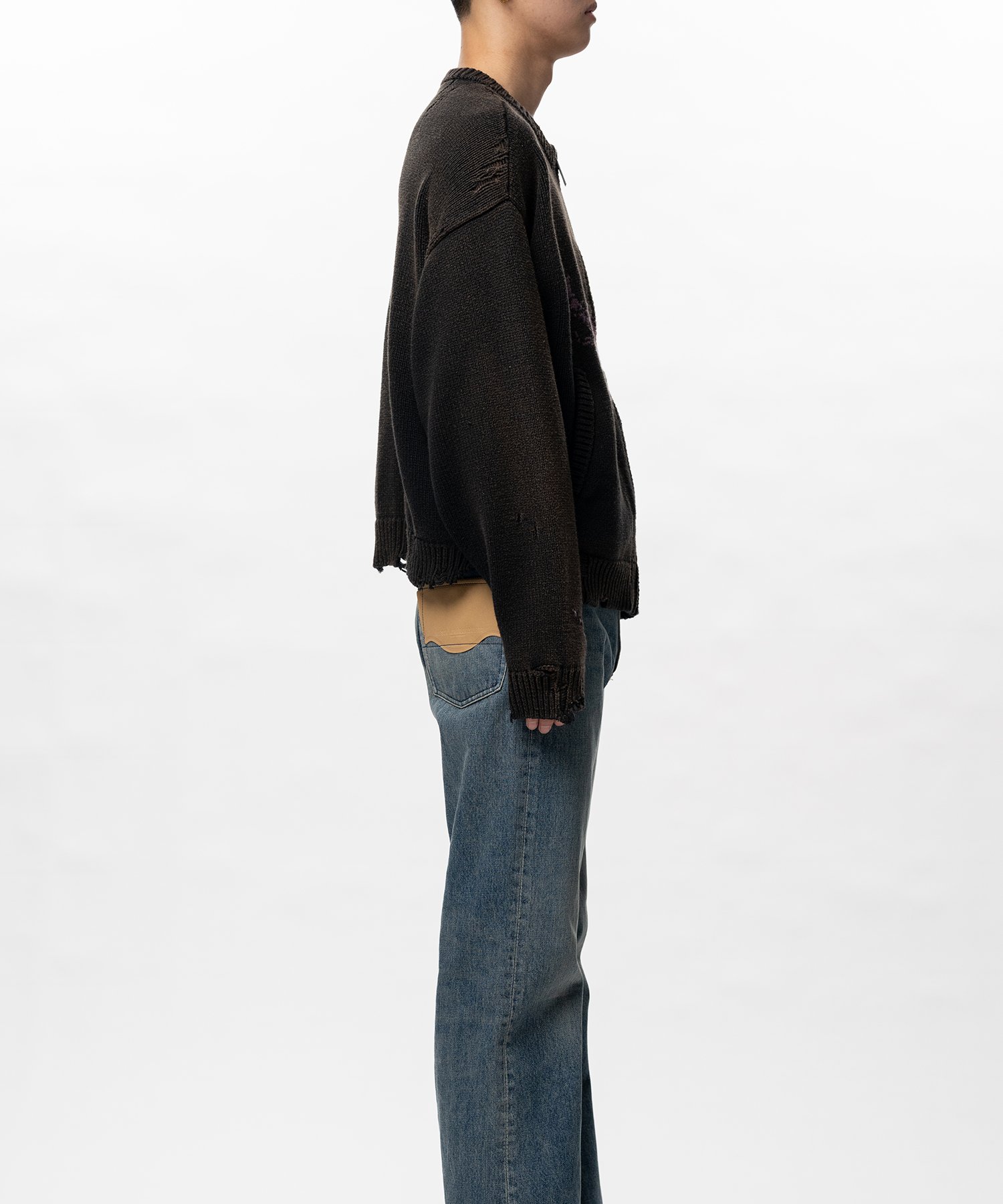 Dog Jacquard Knit Cardigan