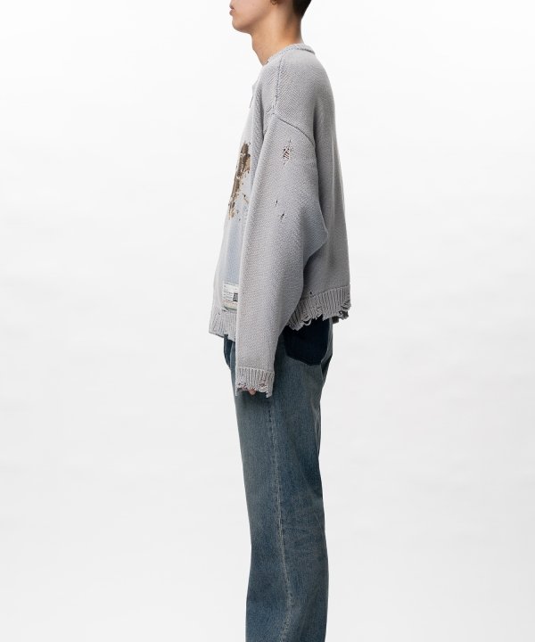 Dog Jacquard Knit Cardigan