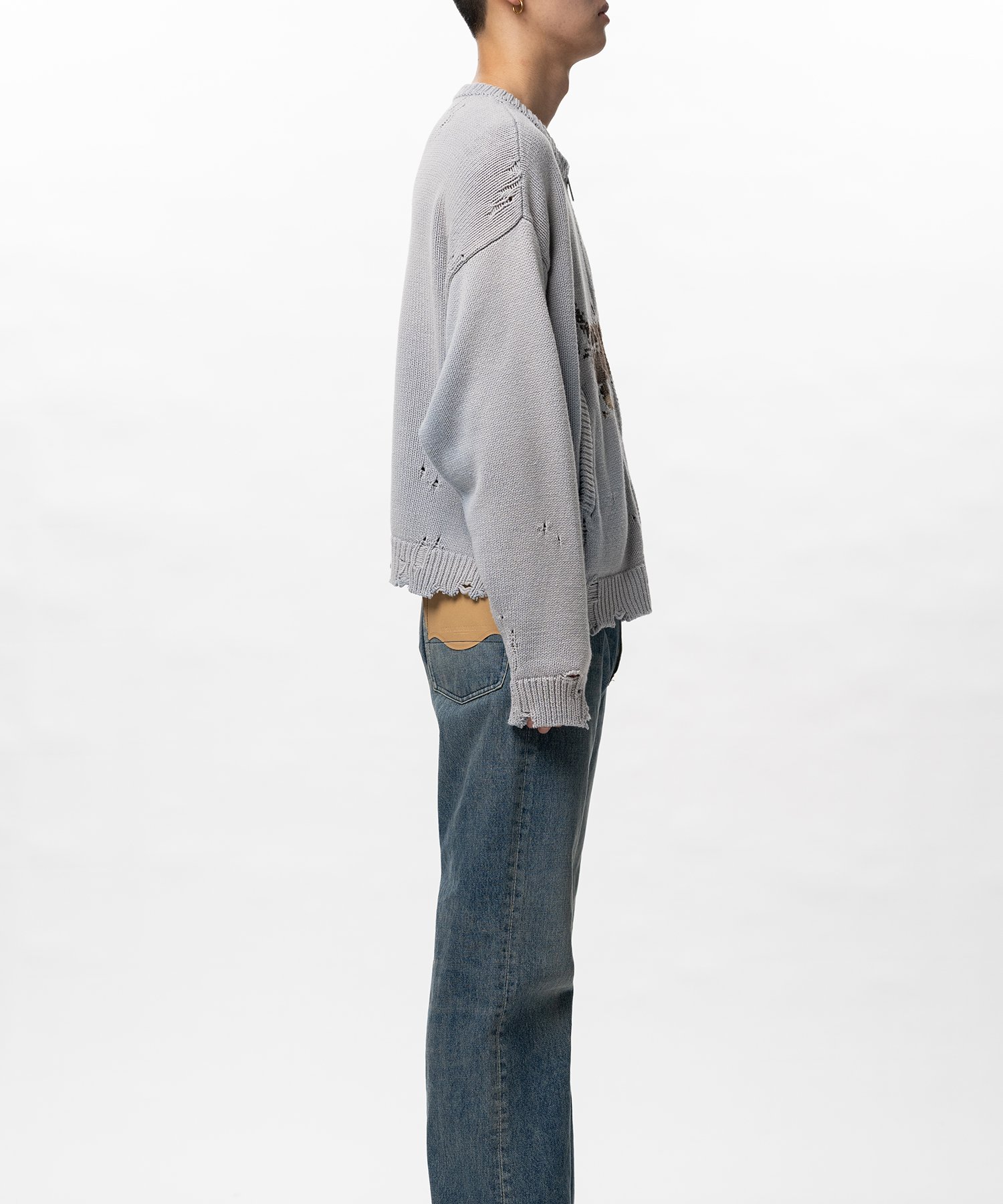 Dog Jacquard Knit Cardigan