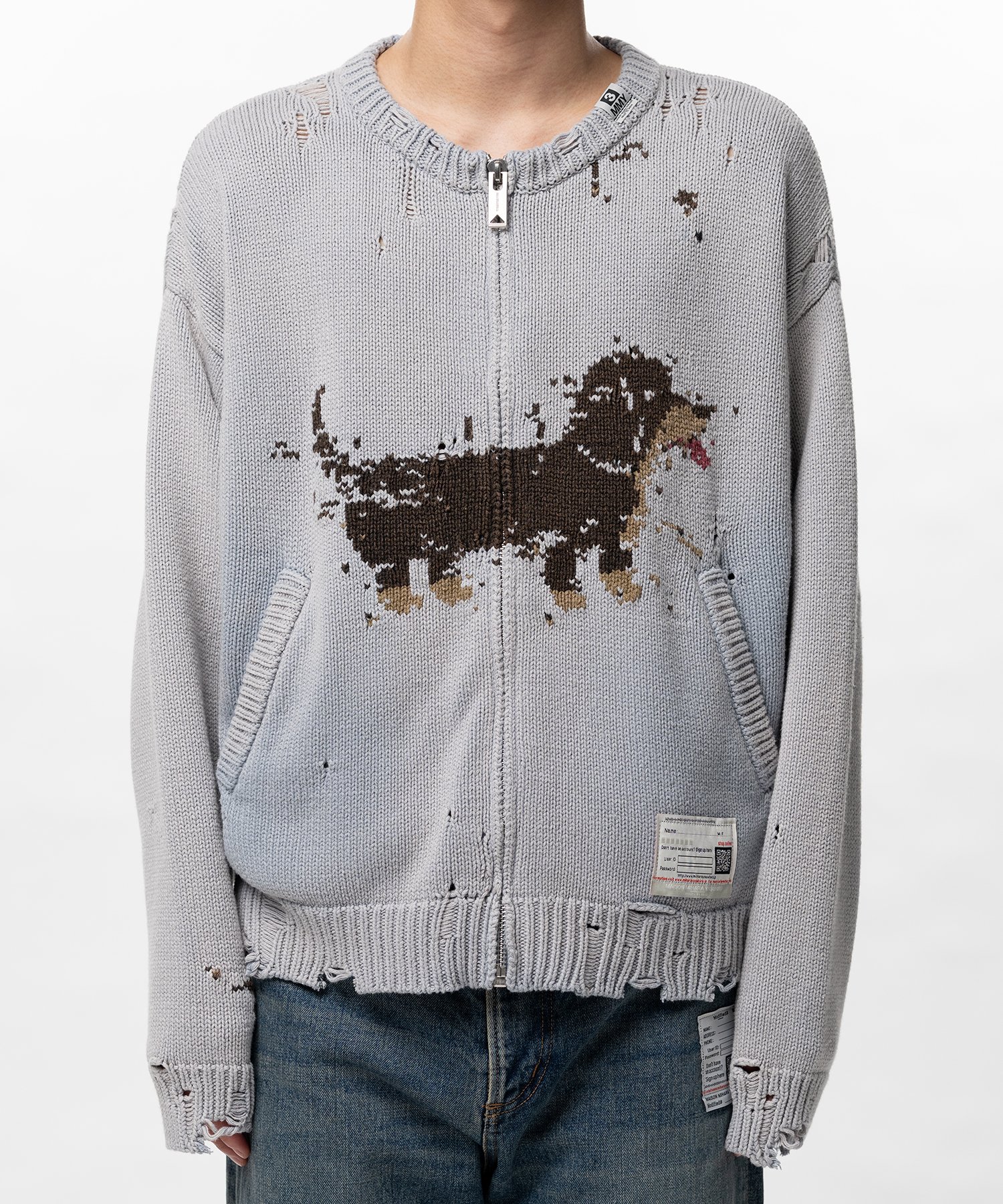 Dog Jacquard Knit Cardigan