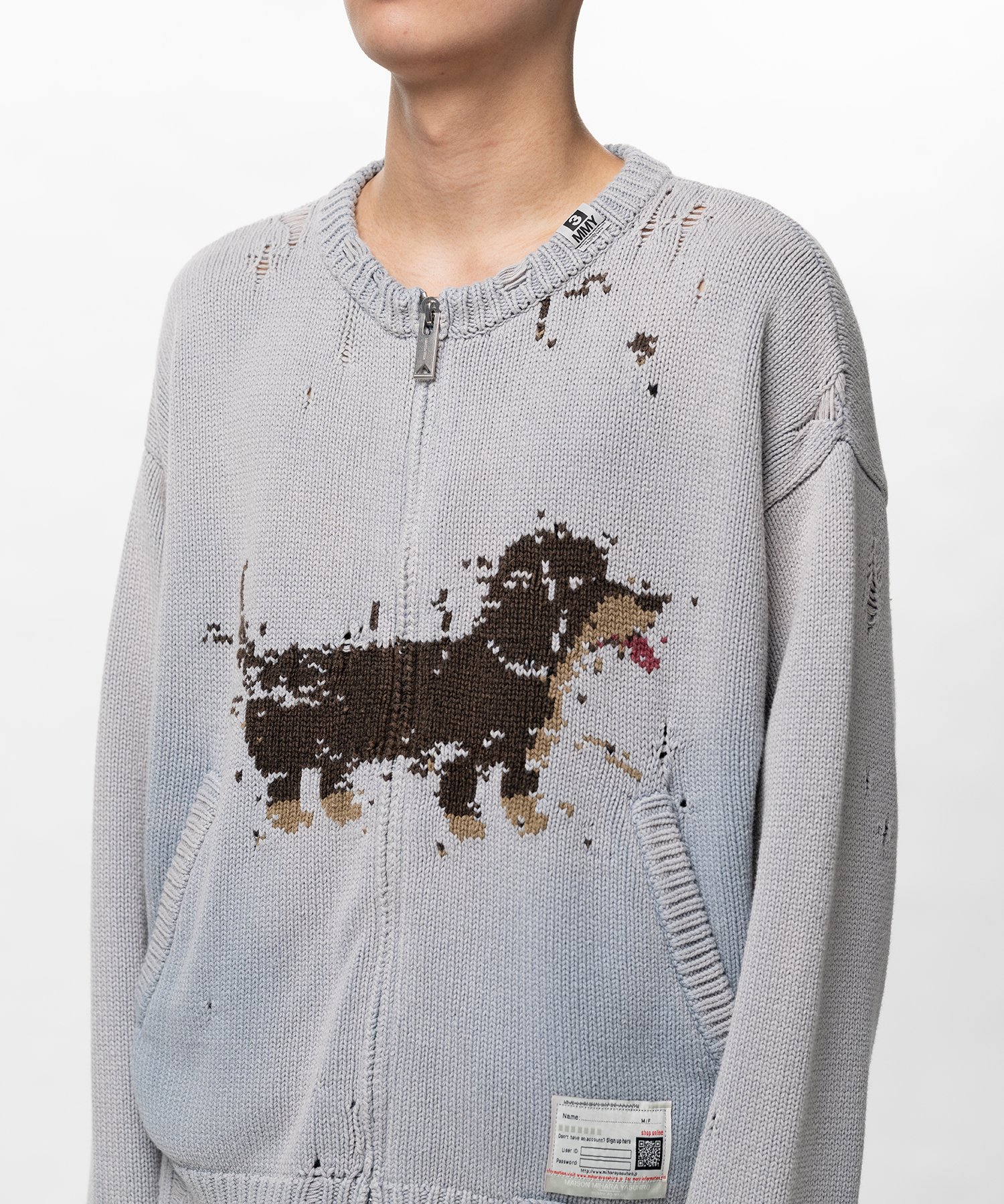 Dog Jacquard Knit Cardigan