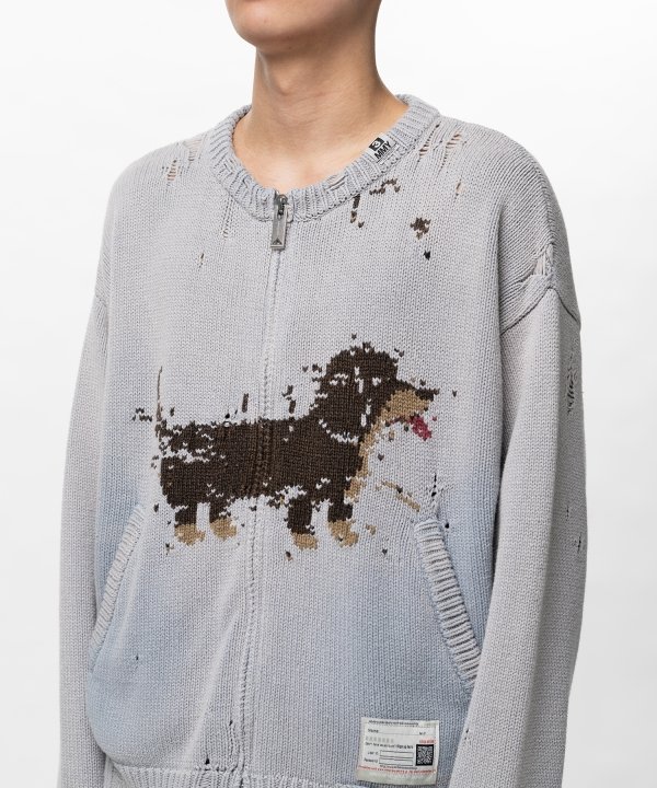 Dog Jacquard Knit Cardigan