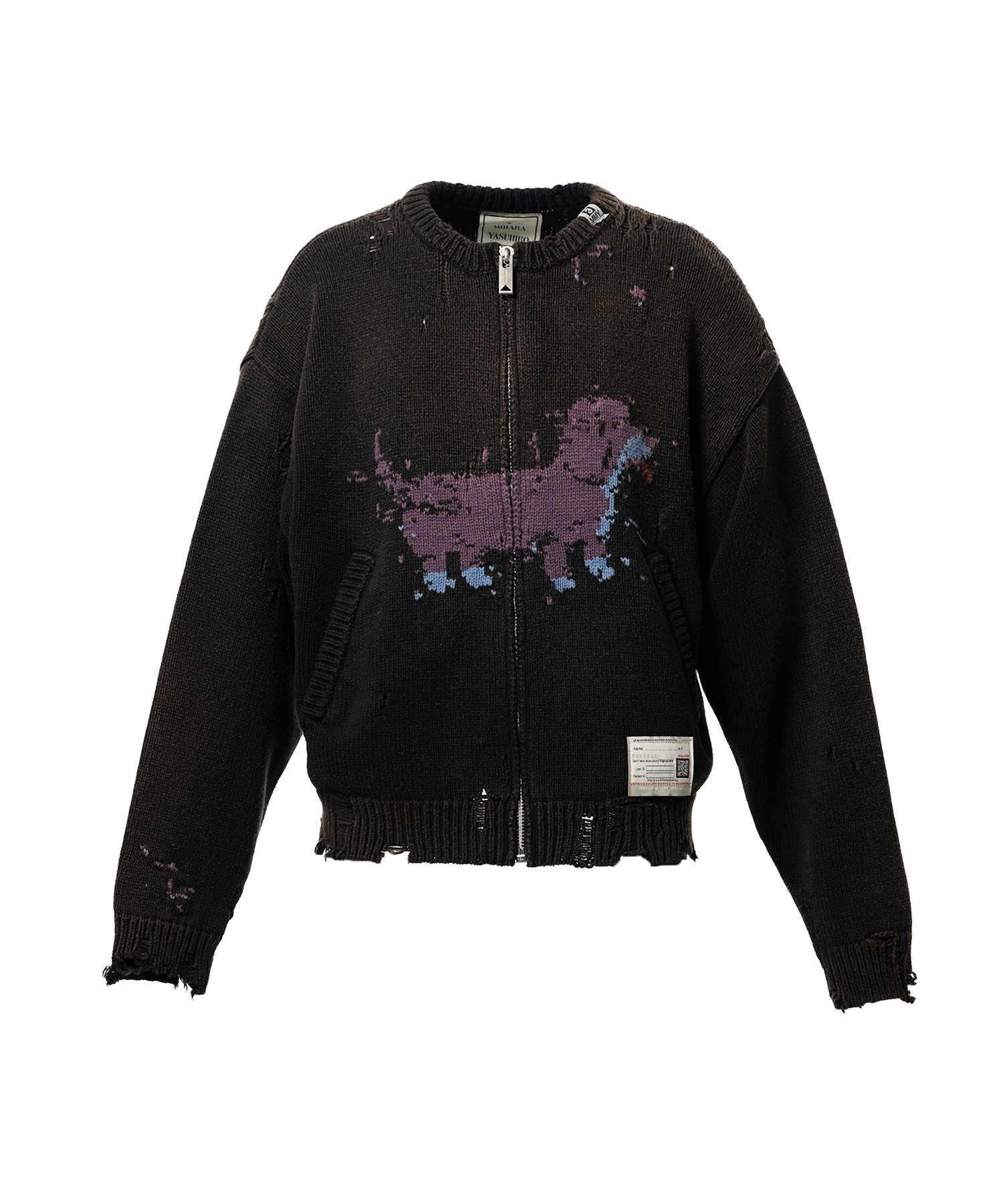 Dog Jacquard Knit Cardigan