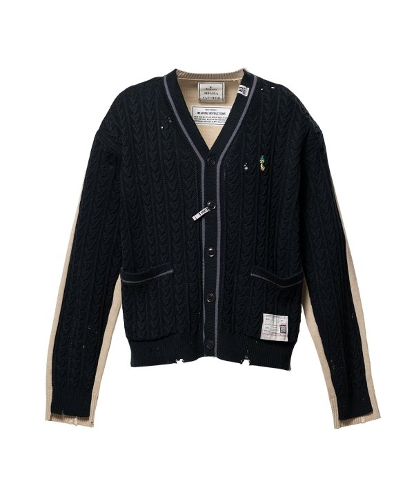 Front Back Combined Knit Cardigan