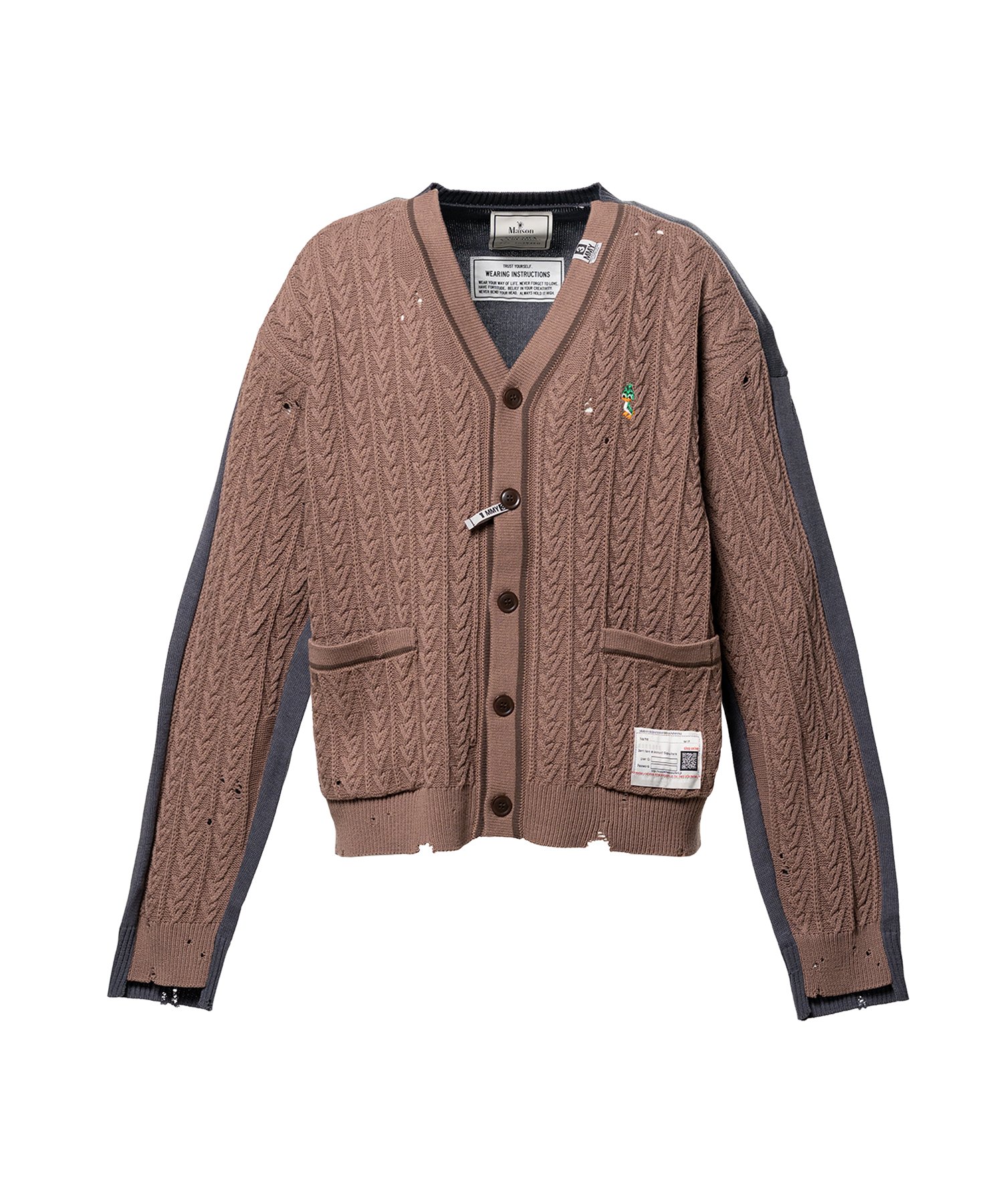 Front Back Combined Knit Cardigan