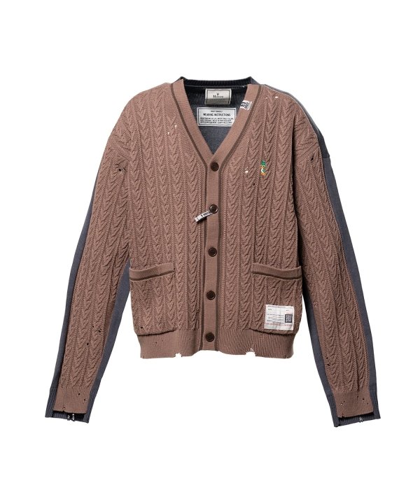 Front Back Combined Knit Cardigan