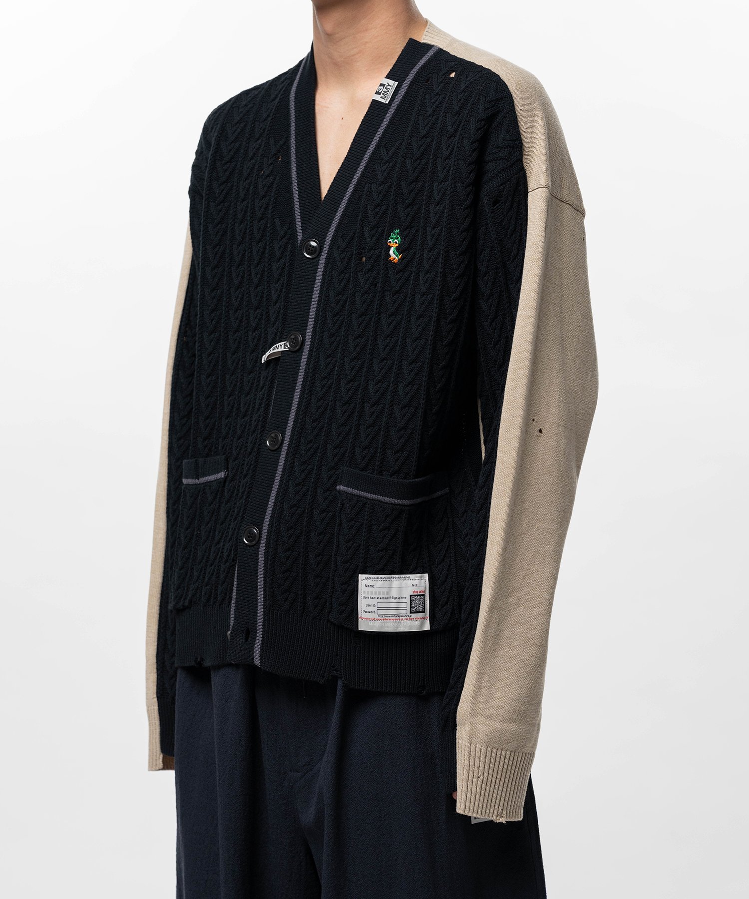 Front Back Combined Knit Cardigan