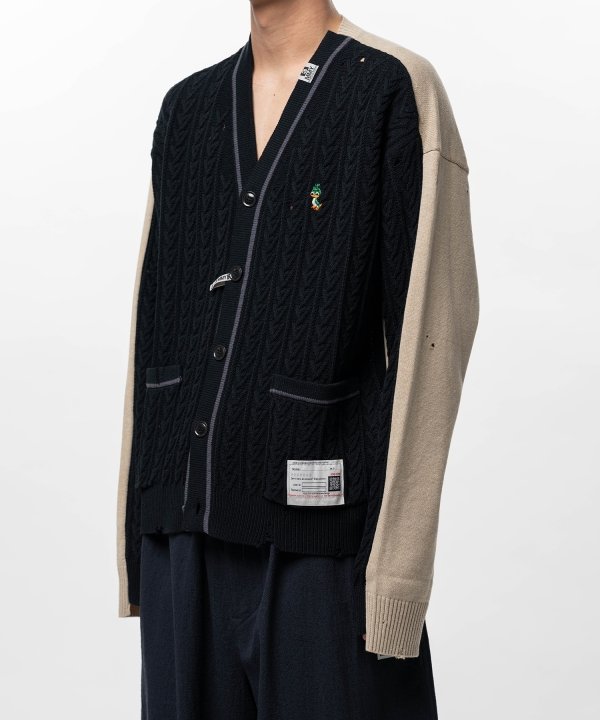 Front Back Combined Knit Cardigan