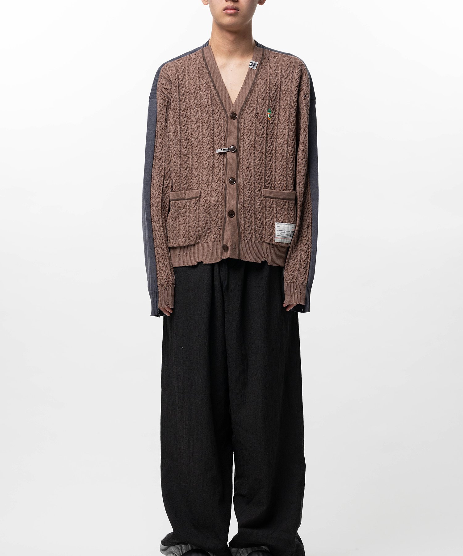 Front Back Combined Knit Cardigan