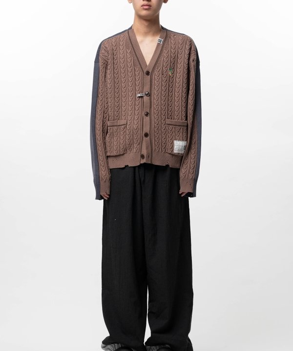 Front Back Combined Knit Cardigan