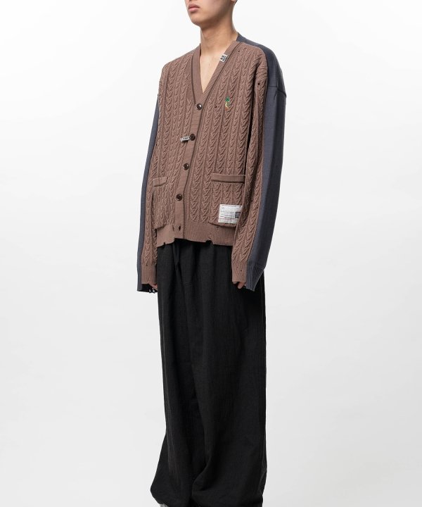 Front Back Combined Knit Cardigan