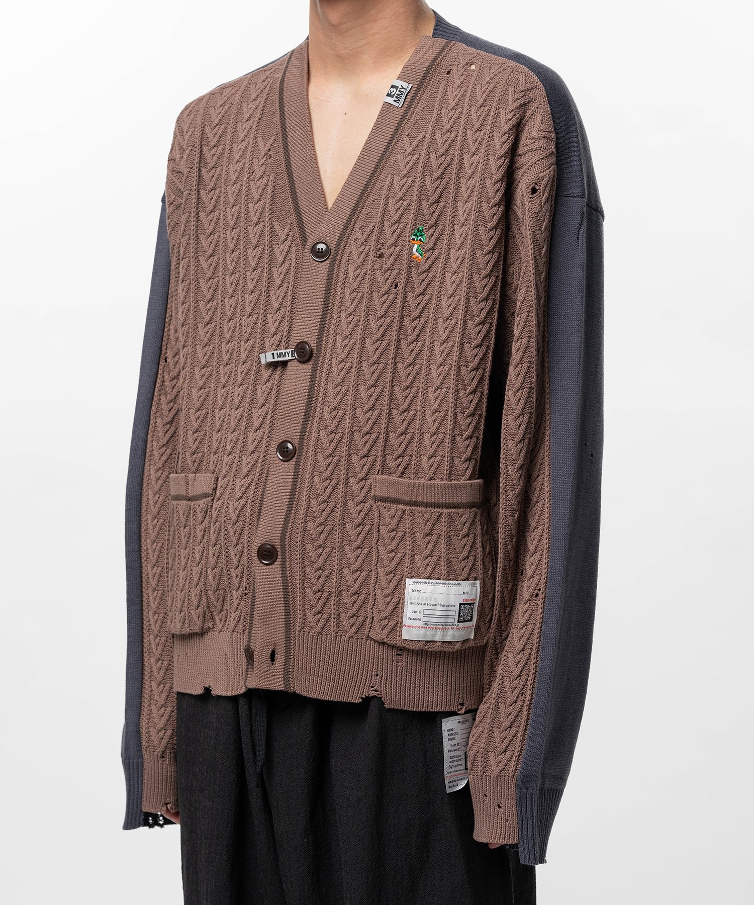 Front Back Combined Knit Cardigan