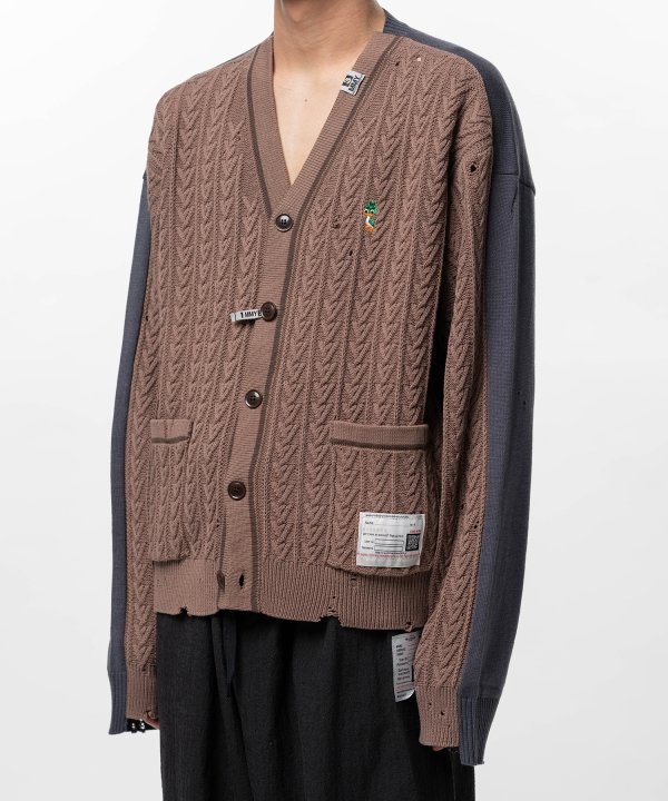 Front Back Combined Knit Cardigan