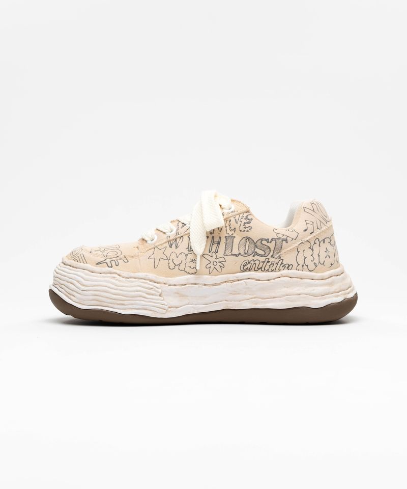 "OLIVER" OG Sole Graffiti Printed Canvas Low-top Sneaker