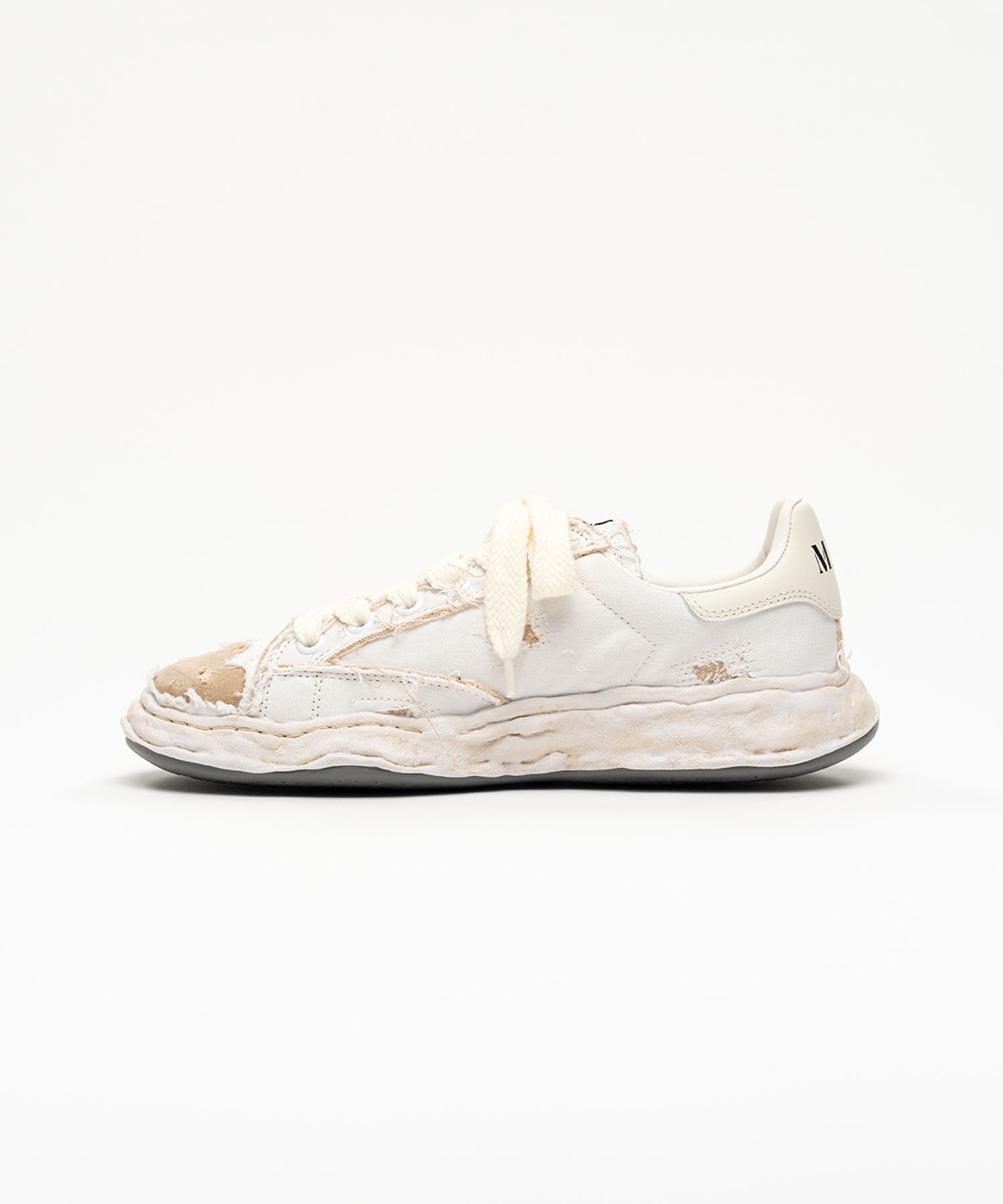 "CHARLES" OG Sole Ripped Overdye Canvas Low-top Sneaker