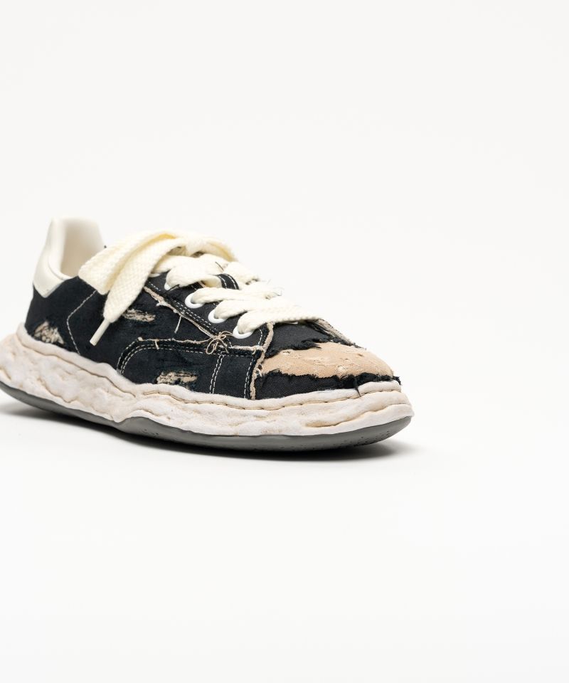 "CHARLES" OG Sole Ripped Overdye Canvas Low-top Sneaker