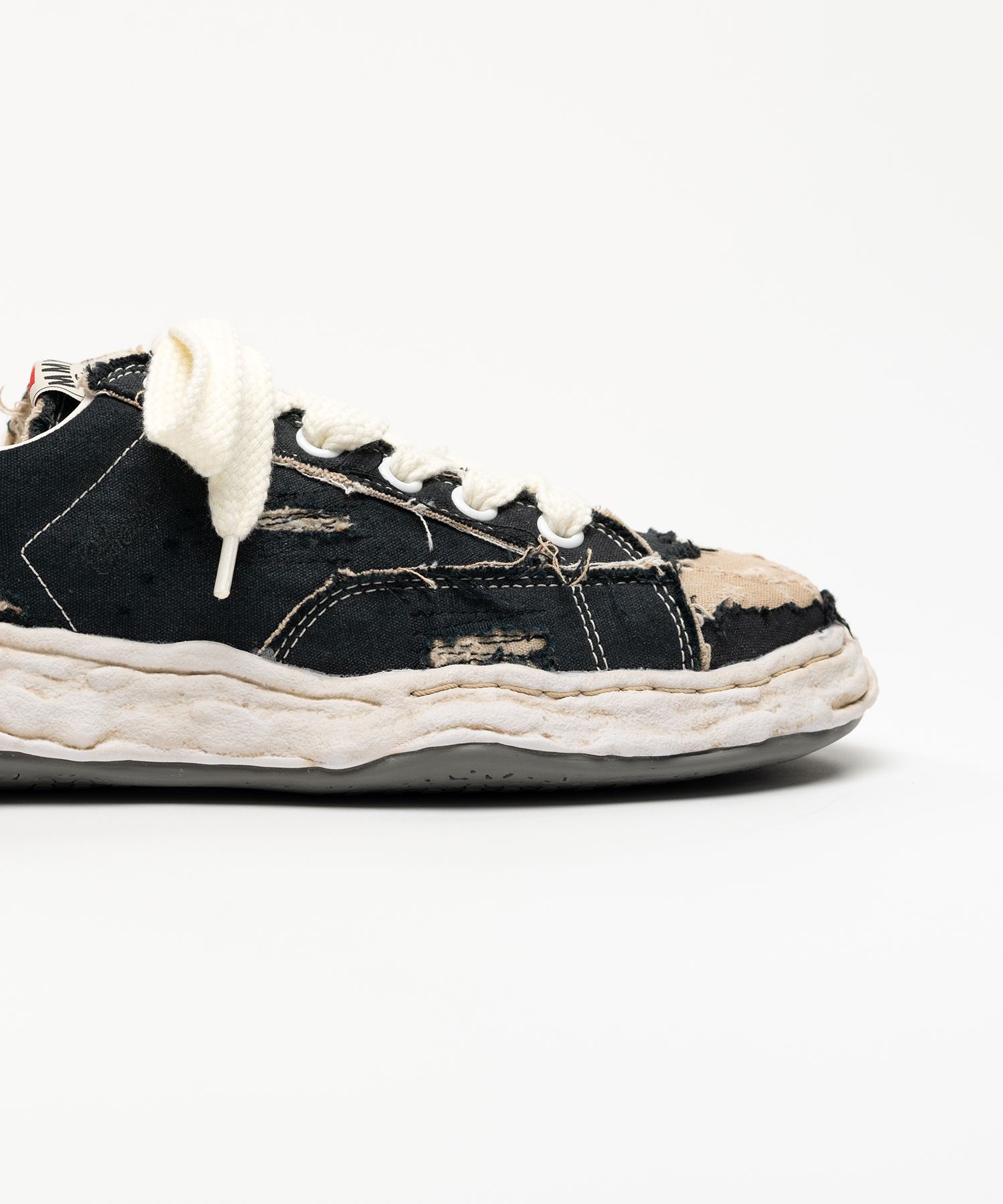 "CHARLES" OG Sole Ripped Overdye Canvas Low-top Sneaker